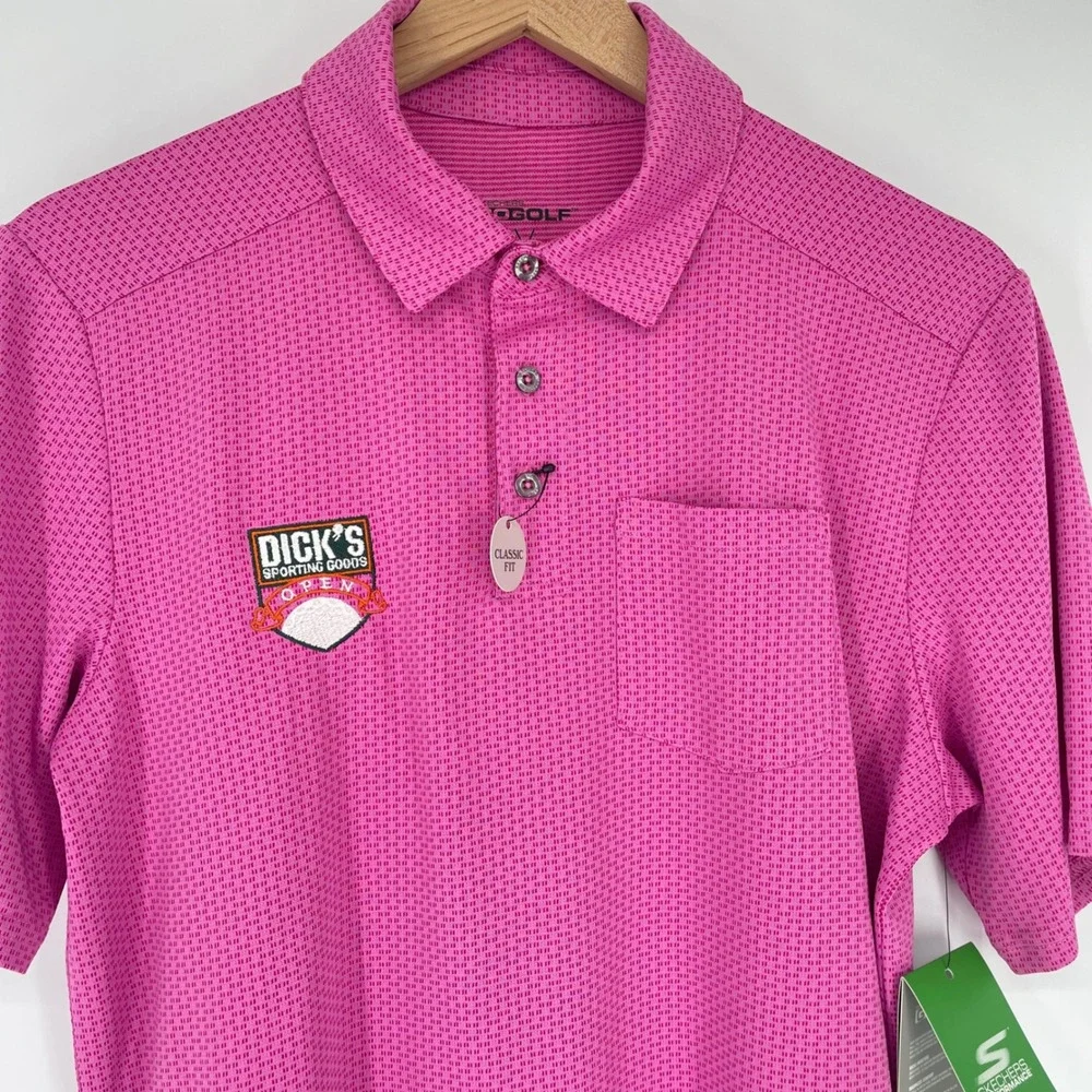Skechers Go Golf Polo Shirt Men's‎ Small Pink Festival Fuchsia NWT Dick's Open